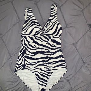 Tommy Bahama zebra print one piece swim suit